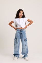 Baggie Knee Design Jeans