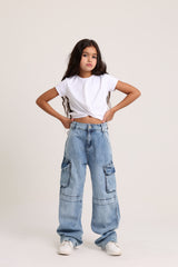 Baggie Knee Design Jeans