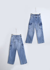 Baggie Knee Design Jeans