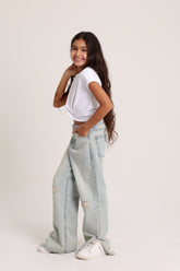 Ripped Knee Wide Leg Jeans