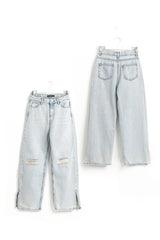 Ripped Knee Wide Leg Jeans