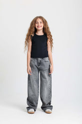 Light Gray Wide Leg Jeans