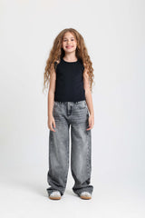 Light Gray Wide Leg Jeans