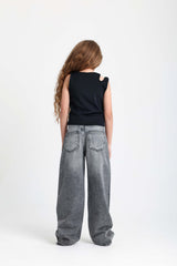 Light Gray Wide Leg Jeans