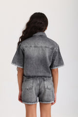 Denim Co-ord Set - Gray