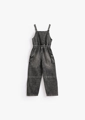 Pocket Parade Denim Overall - Gray
