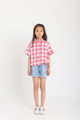 Cropped Tie-front Shirt - Kiwi