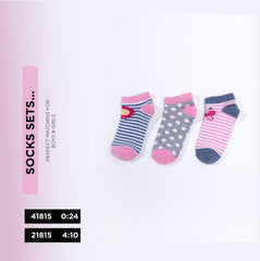 Kids Cotton Ankle Socks Pack of 3 – Stripes, Dots, Fun Prints