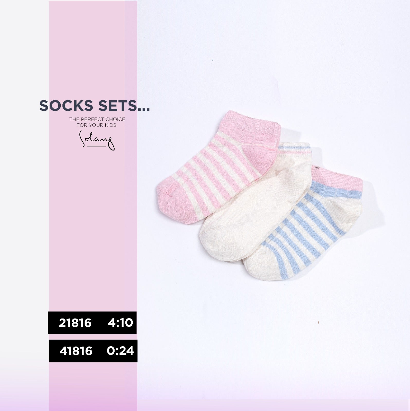 Kids Cotton Ankle Socks Pack of 3 – White, Pink, Blue Stripes