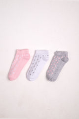 Girls Cotton Ankle Socks Pack of 3 – Grip Dot Design