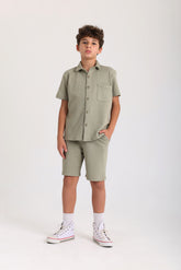 Soft Cotton Co-ord Set - Dark Green