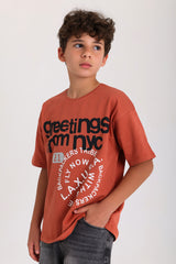 NYC Greeting T-shirt - Maroon