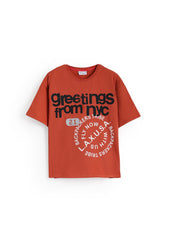 NYC Greeting T-shirt - Maroon