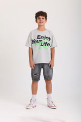 Enjoy Your Life T-shirt-Gray