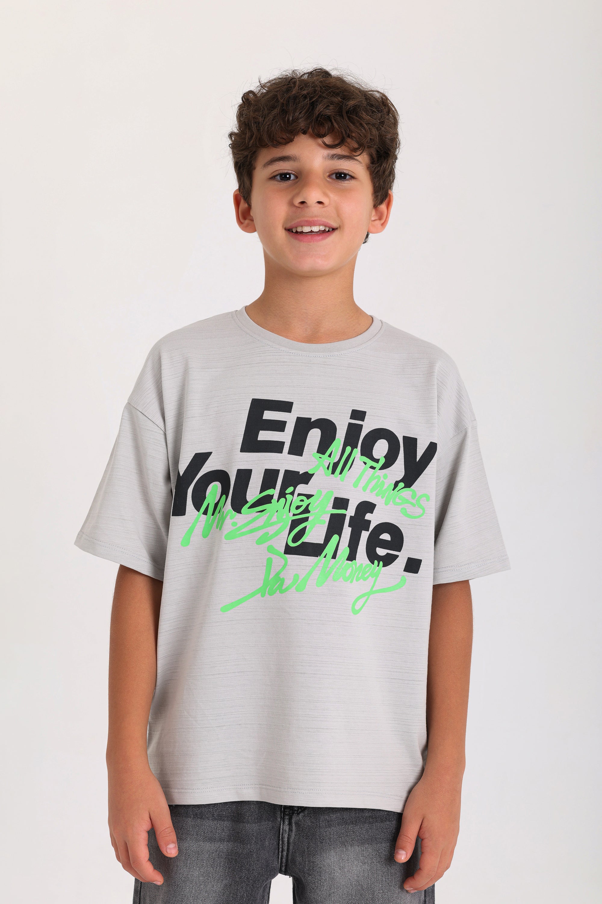 Enjoy Your Life T-shirt-Gray