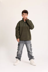 High Pile Dark Green Sweetshirt