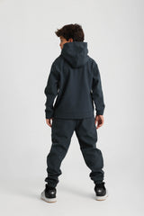 Soft Polar Graphic Hoodie Set - Dark Blue