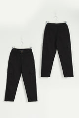 Cargo Gabardine Black Pants