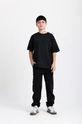 بنطال جاباردين أسود كلاسيكي