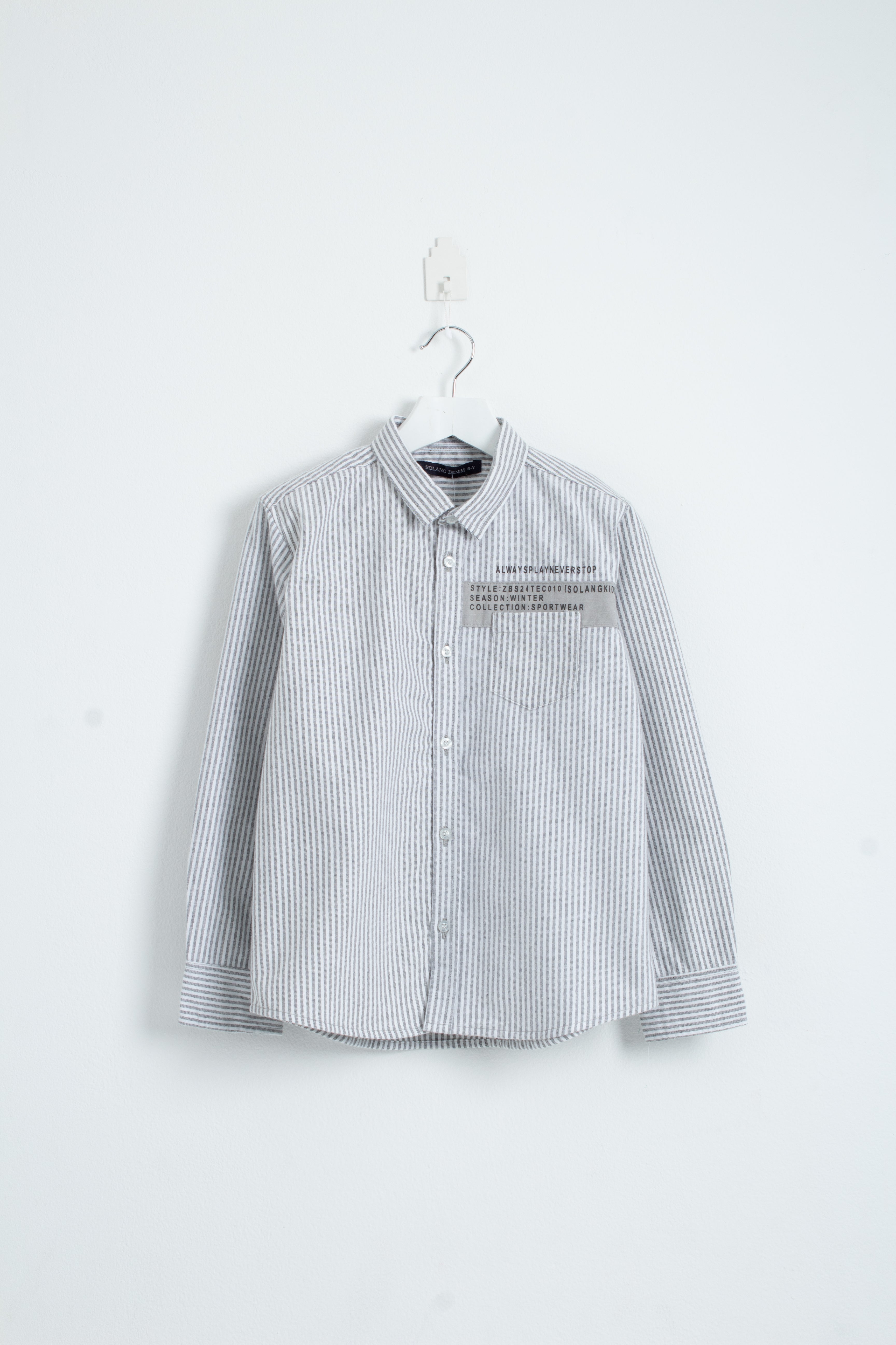 Stripped Full Sleeve Shirt - Grey