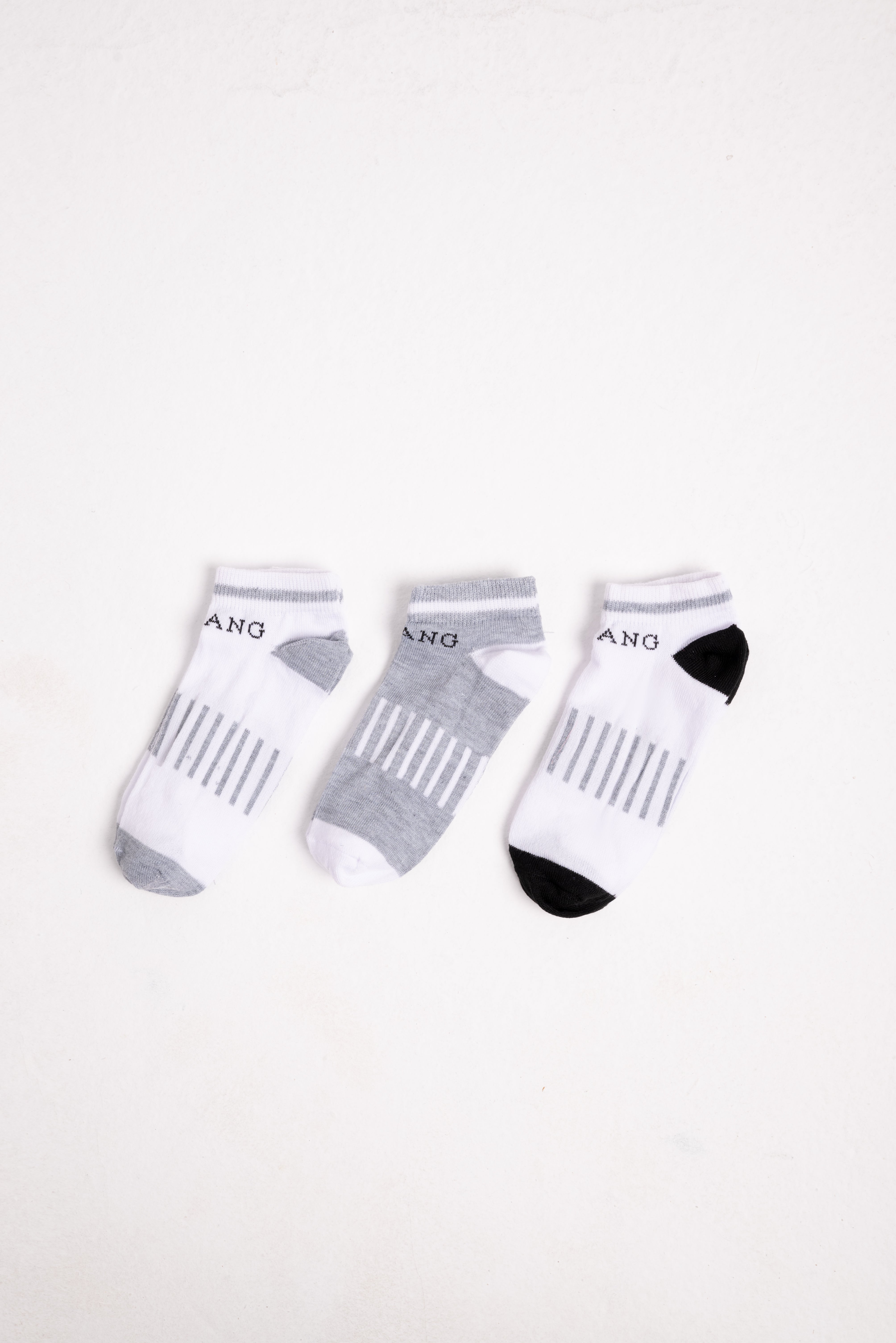 Boys’ Cotton Socks Pack – White, Grey & Black (3 Pairs)