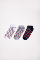 Boys’ Classic Cotton Socks Pack – Red & Black Stripes (3 Pairs)