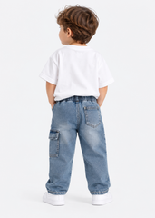 Infant Sided Pocket Light Denim