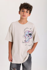 Anime Teen T-shirt - Light Gray