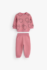 Bunny Print Jogger Baby Set - Kashmier