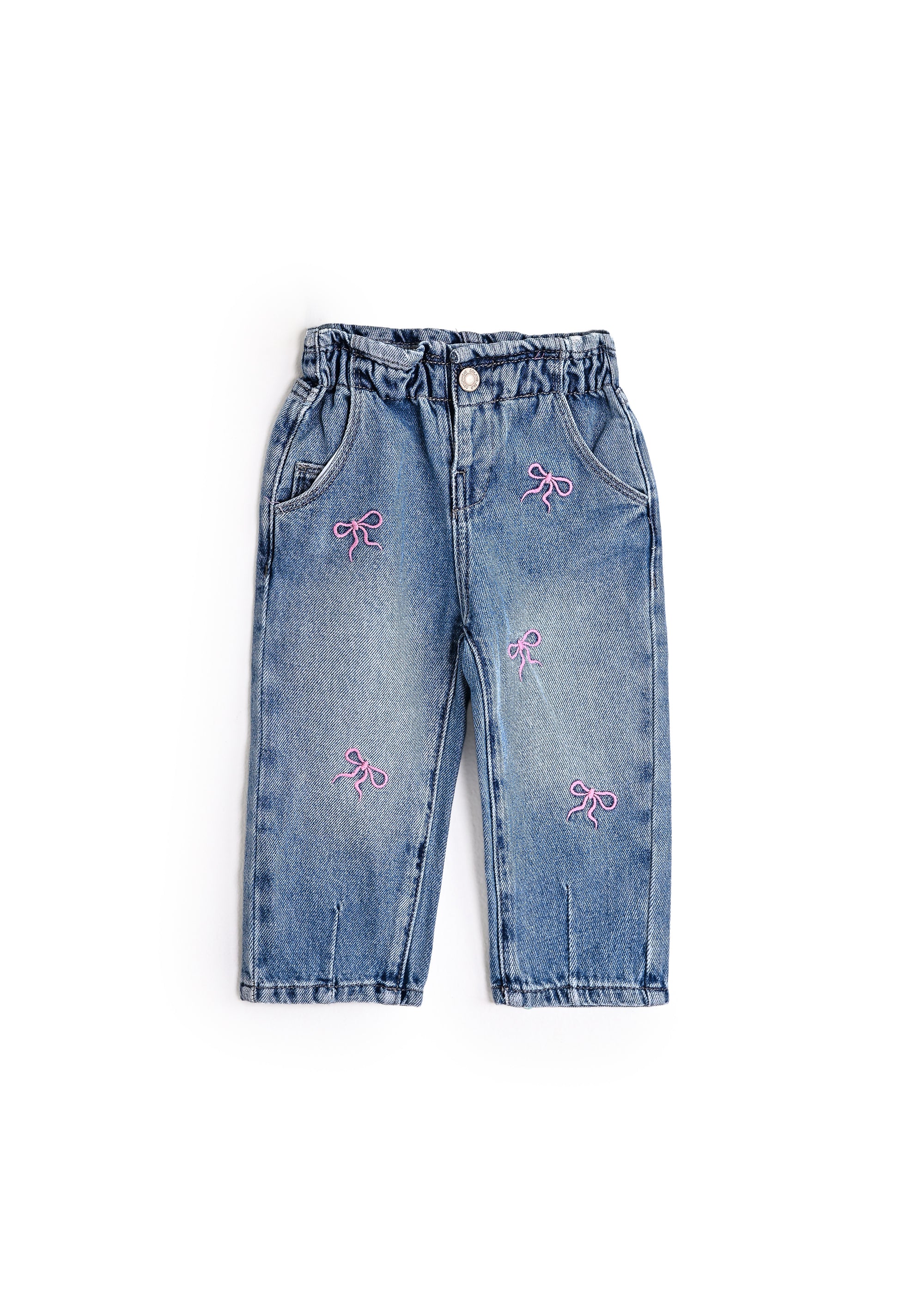 Bow Relaxed Baby Girl Dark Denim