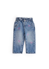 Bow Relaxed Baby Girl Dark Denim