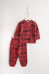 Tiny Tigers Dark Red Baby Boy PJ