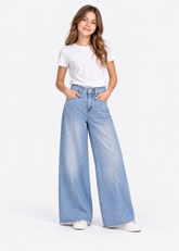 Front-Seam Wide-Leg - Light Blue