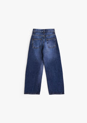 Faded Wide Leg Denim - Jeans