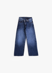 Faded Wide Leg Denim - Jeans