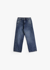 Relaxed Curved Denim - Beige