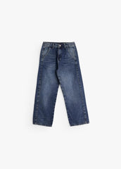 Relaxed Curved Denim - Beige