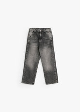 Relaxed Curved Denim -Light Gray