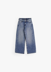 Striped Wide-Leg Jeans- Jeans