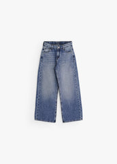 Striped Wide-Leg Jeans- Jeans