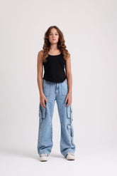 Light Jeans Girls Baggie Pants