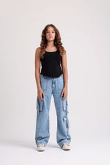 Light Jeans Girls Baggie Pants