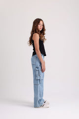 Light Jeans Girls Baggie Pants