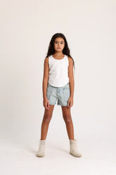Oversized Pockets Short -Light Jeans