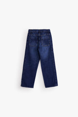 Relaxed Curved Denim - Dark Blue