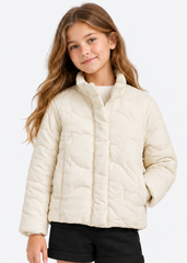 Girls Puffy Off-White Jacket