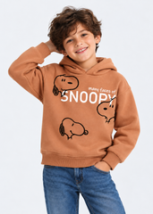 Snoopy Faces Graphic Hoodie - Orange