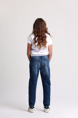 Ripped Knee Girls Dark Jeans