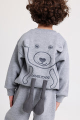 Bear Hug Back Gray Pajama