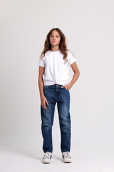 Ripped Knee Girls Dark Jeans